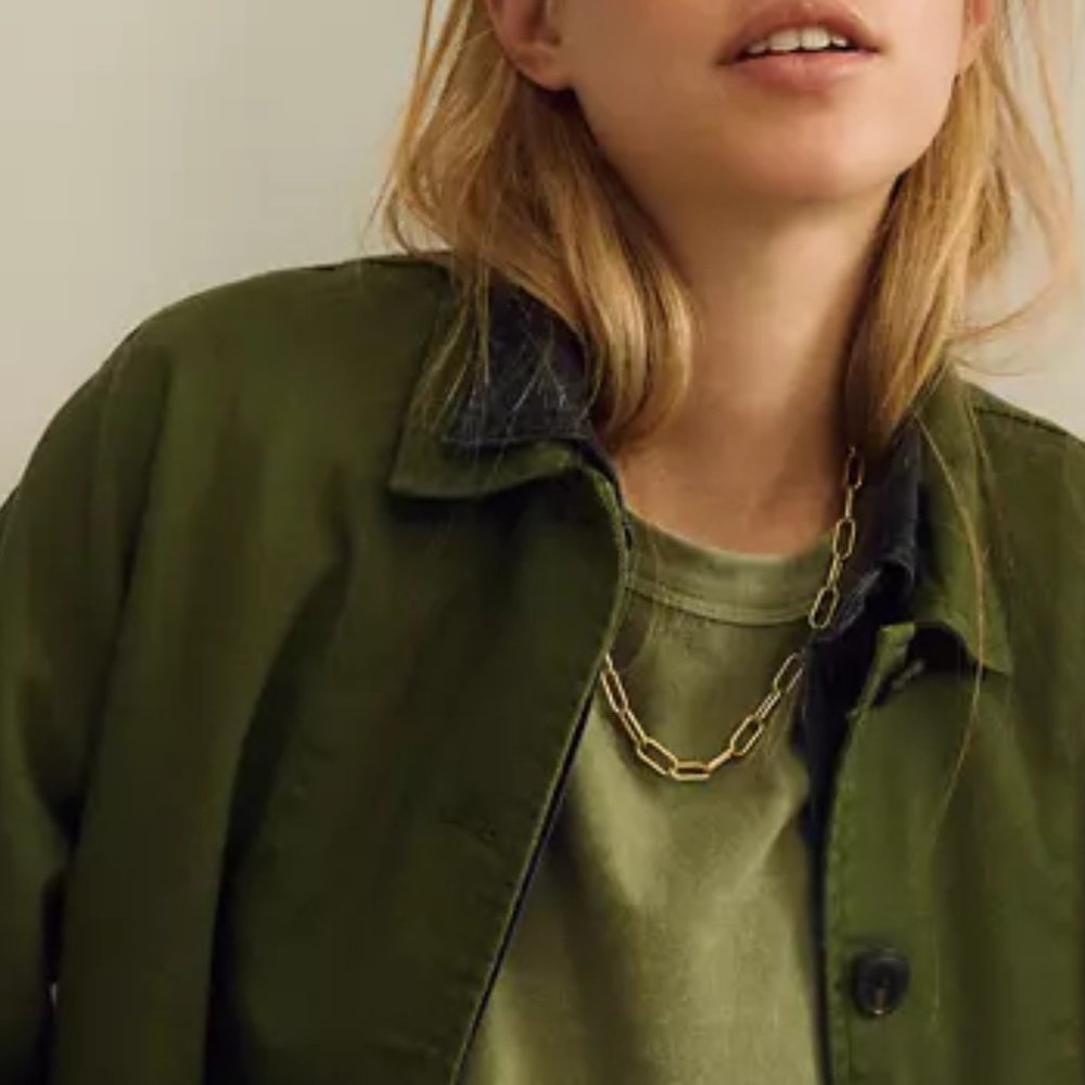 Madewell Gold Convertible Medium Paperclip Chain Necklace NEW